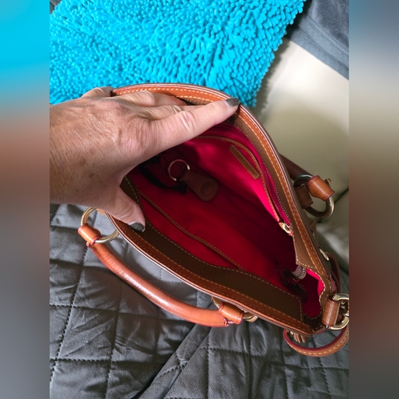 Dooney & Bourke Tan and Brown Leather Satchel - Picture 5 of 8